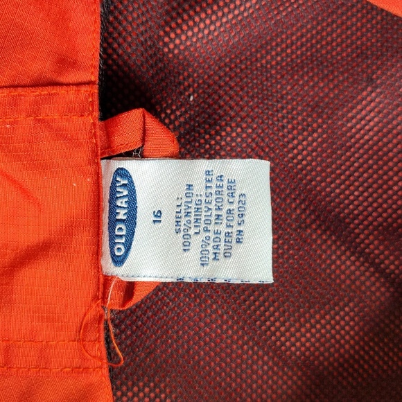 VINTAGE Old Navy Jacket Vest Size 16 Dark Orange Nylon Anorak Y2K Convertible - Picture 6 of 12